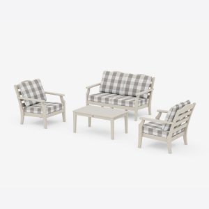 Savannah 4-Piece Deep Seating Set with Loveseat in Buffalo Plaid