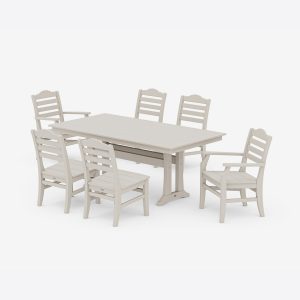 Savannah 7-Piece Farmhouse Dining Set with Trestle Legs