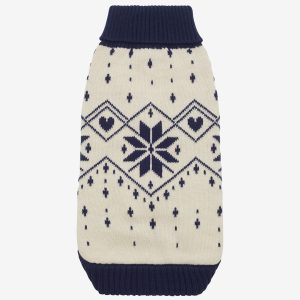 Snowflake Heart Dog Sweater