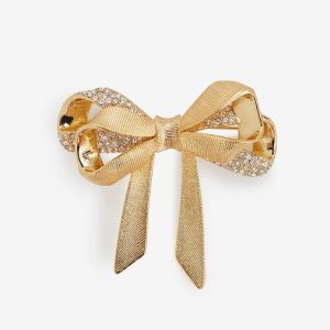 Pave Bow Brooch