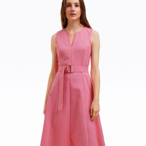 Charlotte Midi Dress in Circle Geo