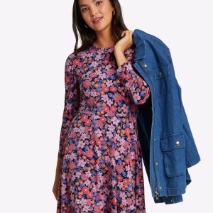 Julia Mini Dress in Abstract Dahlia