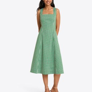 Genevieve Midi Dress in Structured Cotton