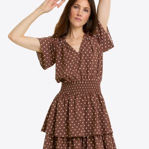 Alana Tiered Dress in Matte Satin