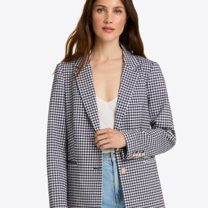Gingham Blazer in Textured Gingham
