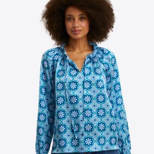 Crystal Long Sleeve Top in Hammered Satin