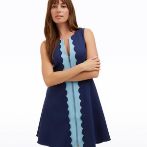 Sleeveless Mae Love Circle Dress in Two Tones Blue