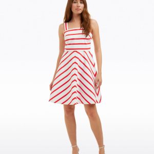 Zoe Love Circle Dress in Red Wentworth Stripe