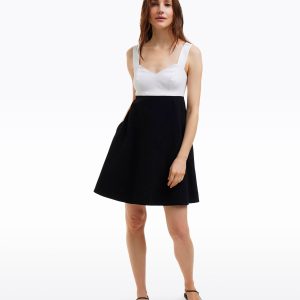 Henrietta Mini Dress in Black and White