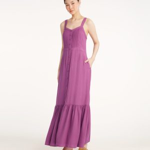 Brynn Sleeveless Midi Dress in Amethyst