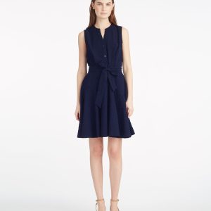 Avery Sleeveless Shirtdress in Seersucker