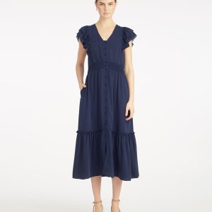 Meg Midi Dress in Navy
