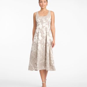 Delia Midi Dress in Jacquard