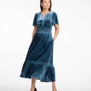 Hollie Midi Dress in Evergreen