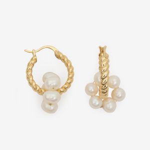 Fresh Water Pearl Rope Hoop Earring