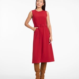 Juno Sleeveless Utility Dress in Red