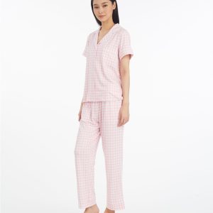 Linda Pajama Set in Pink Gingham