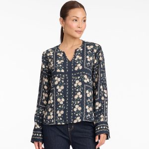 Long-Sleeve Top in Wallpaper Floral