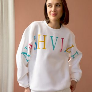 Nashville Crewneck Sweatshirt in Magnolia White Multi