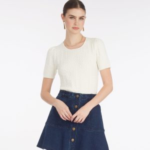 Mixed Cable Crewneck Sweater