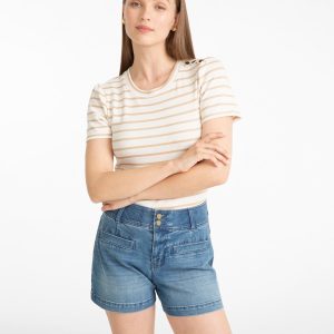 Stripe Crewneck Tee in Ivory