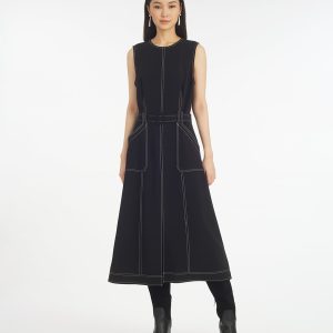 Juno Sleeveless Utility Dress in Belle Meade Black